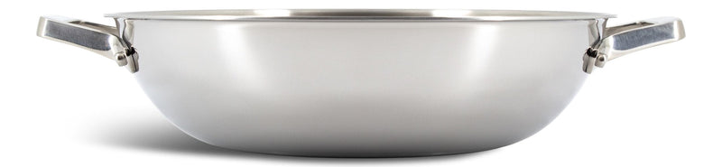 PADERNO 3-Ply Clad Stainless Steel Wok, 32-cm G0