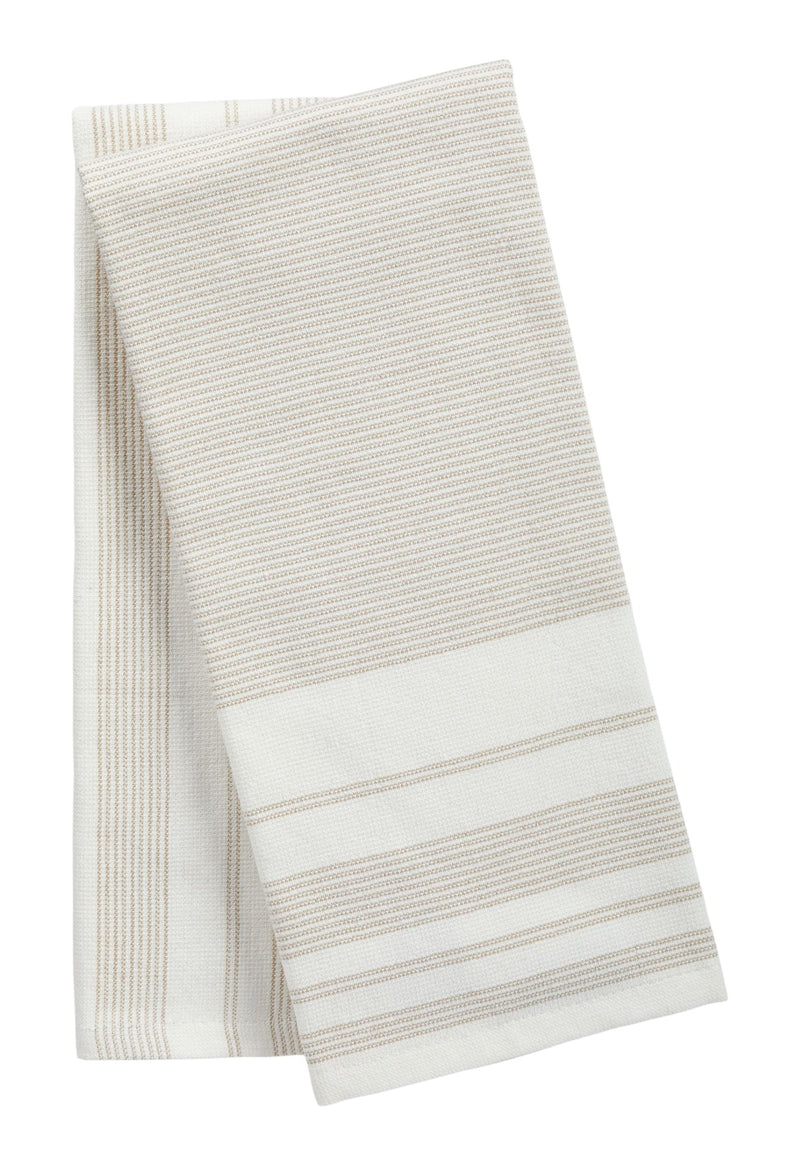 PADERNO All-Purpose Striped Cotton Kitchen Towels, Beige, 2-pk Z3