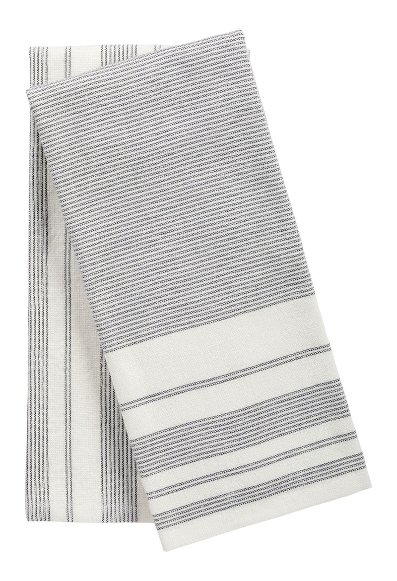 PADERNO All-Purpose Striped Cotton Terry Kitchen Towels, Grey, 2-pk T2