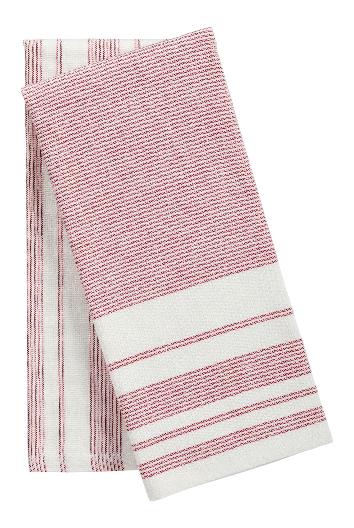 PADERNO All-Purpose Striped Flatweave Terry Kitchen Towels, Red, 2-pk