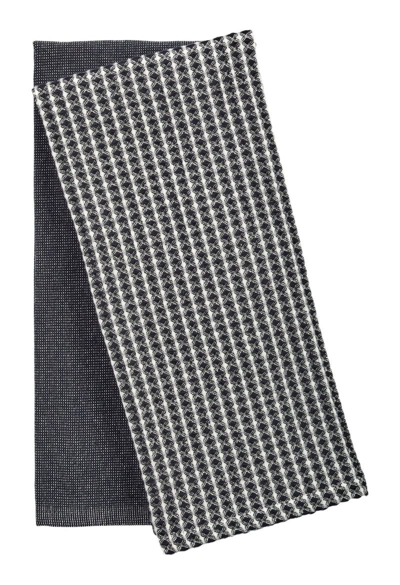PADERNO All-Purpose Two-Tone Cotton Kitchen Towels, Black, 2-pk N0