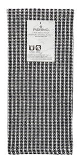 PADERNO All-Purpose Two-Tone Cotton Kitchen Towels, Black, 2-pk