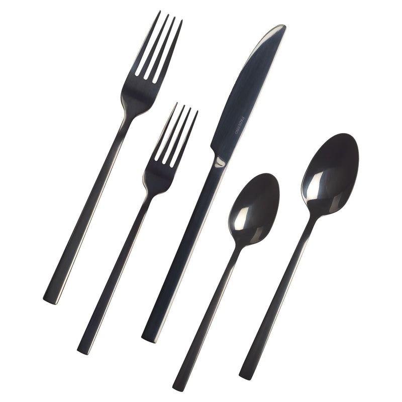 PADERNO Belvedere Stainless Steel Flatware Set, Serves 4, 20-pc, Black I2