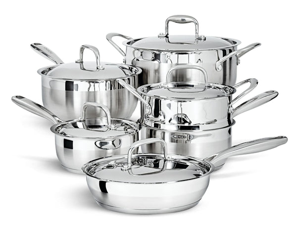 PADERNO Canadian Classic Stainless Steel Cookware Set, Dishwasher & Oven Safe, 11-pc Z1