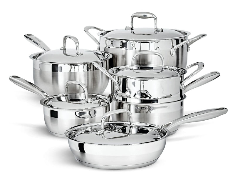 PADERNO Canadian Classic Stainless Steel Cookware Set, Dishwasher & Oven Safe, 11-pc Z1