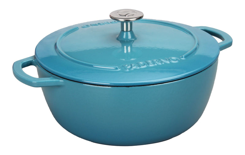 PADERNO Cast Iron Dutch Oven, Atlantic Blue, 4.7-L M0