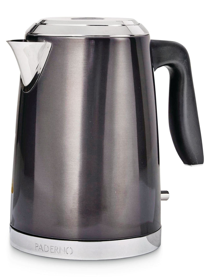 PADERNO Cordless Electric Kettle with Auto Shut Off, Black Stainless Steel, 1.7L S0