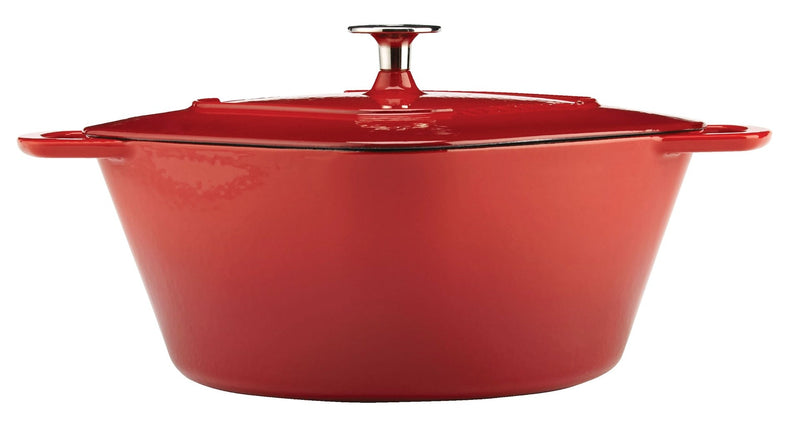 PADERNO Dutch Oven, Durable Cast Iron, Oven Safe, Red, 6.5qt X0