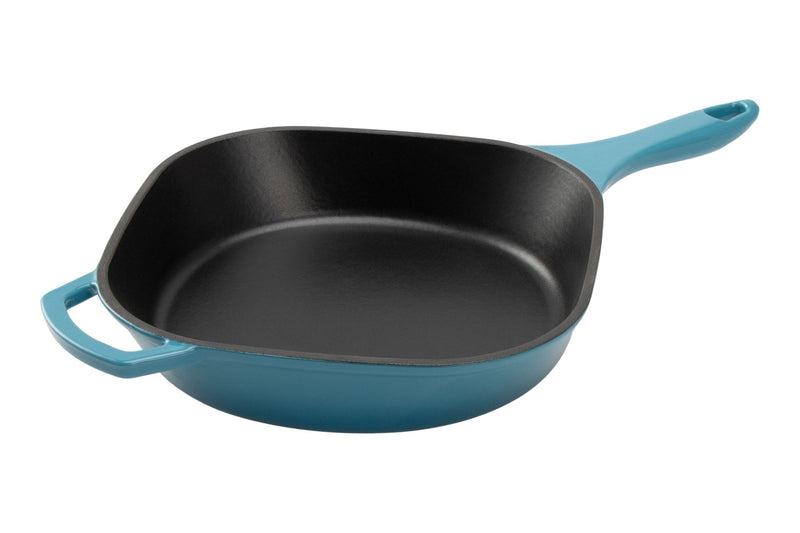 PADERNO Enameled Cast Iron Frying Pan, Turquoise Blue, 10-in F0