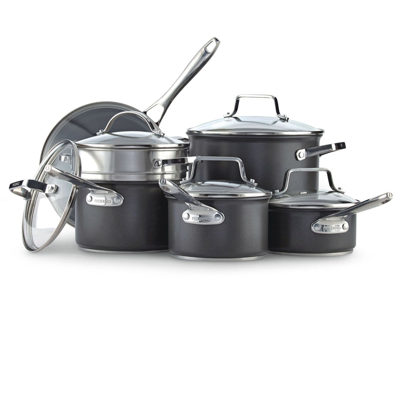 PADERNO Hard Anodized Cookware Set, Non-Stick, PFOA-Free, Dishwasher & Oven Safe, 12-pc R7