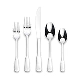 PADERNO Morell Modern Paddle Mirror Finish Stainless Steel Flatware Set, Serves, 20-pc