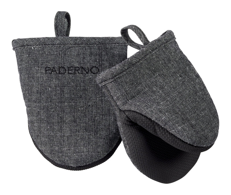 PADERNO Neoprene Palm Mini Mitts, Black Chambray, One-Size, 2-pk O7