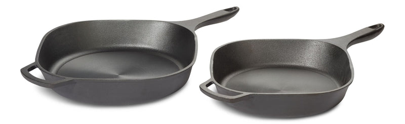 PADERNO Pre-Seasoned Smooth Release Cast Iron Skillet, Oven Safe, Black, 12-in D0