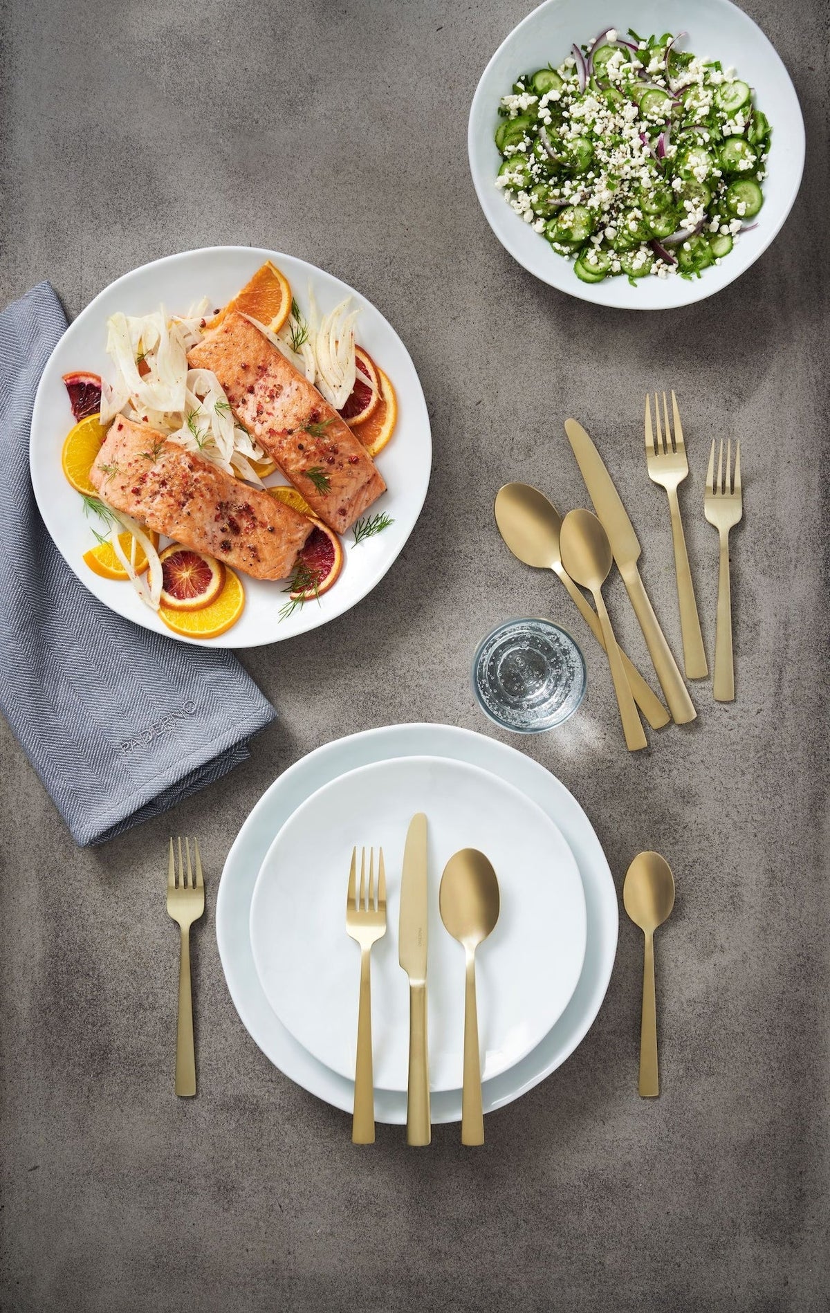 PADERNO Summerside Champagne Matte Stainless Steel Flatware Set, Serves 4, 20-pc