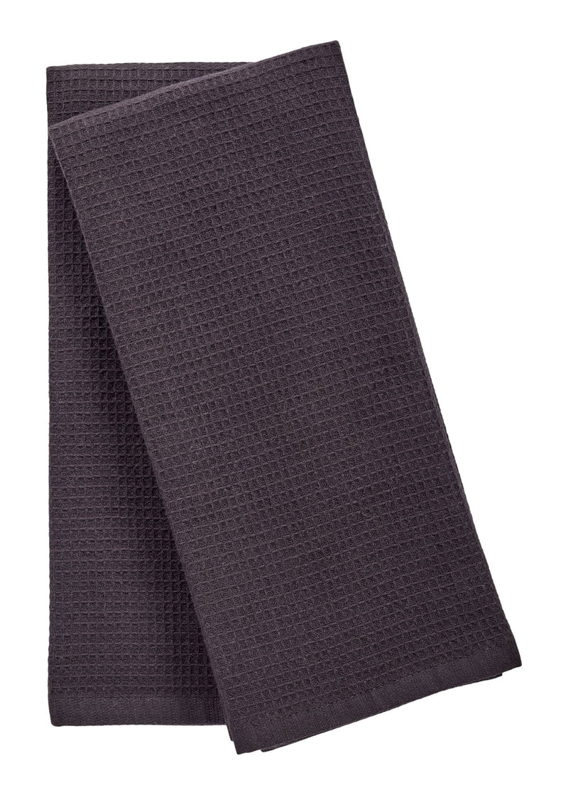 PADERNO Waffle Cotton Terry All-Purpose Kitchen Towels, Black, 2-pk S0