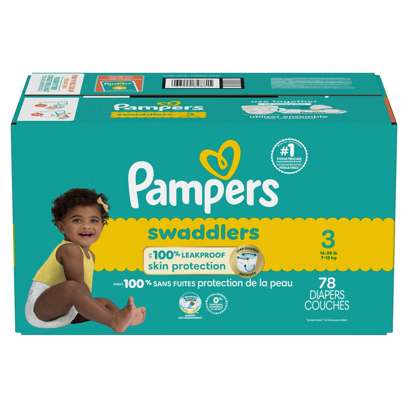 Pampers Swaddler Size 3 Leak-Free Diapers, 78-pc S1