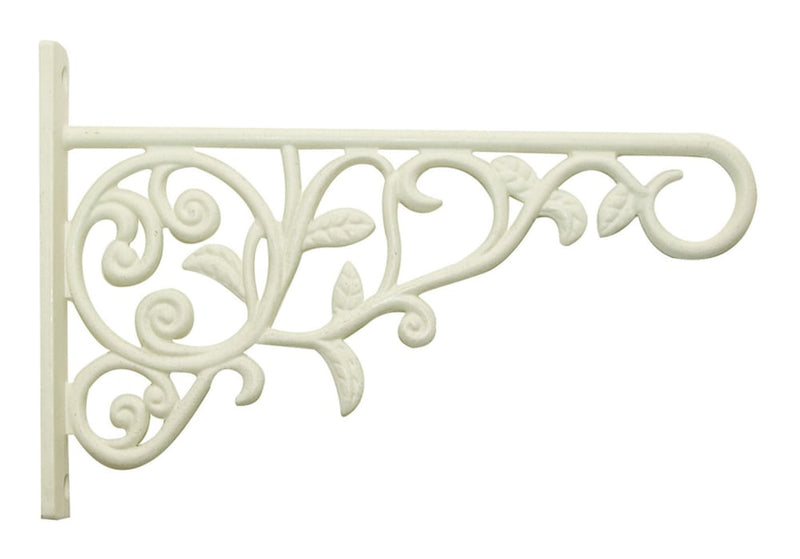 Panacea Decorative Wall Steel Plant Scroll Hook/Bracket For Hanging Basket Planters, White J4
