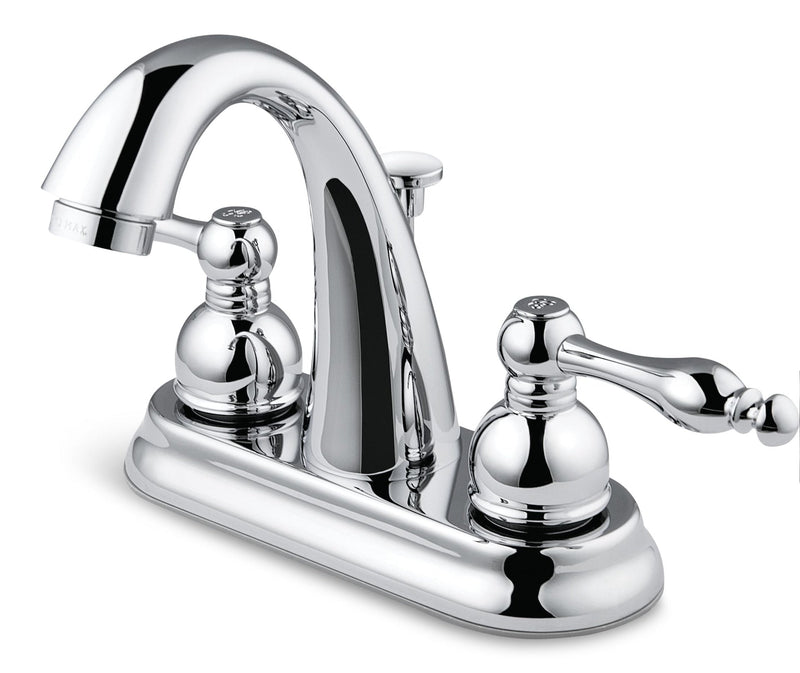 Peerless Double Handle Curved Spout 4-in Centreset Bathroom Sink Faucet, Chrome R5