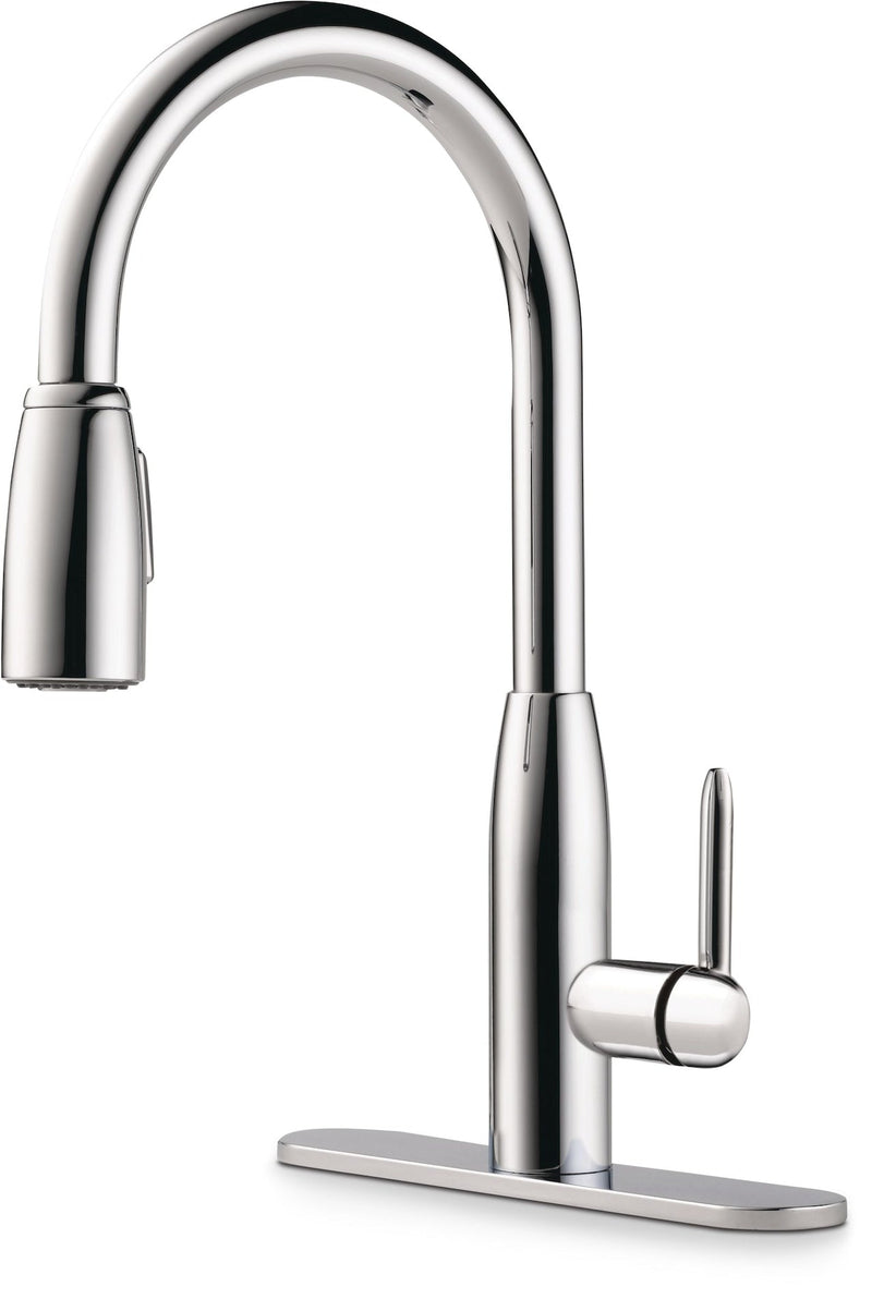 Peerless Tunbridge Single Handle High Arc Pull Down Kitchen Faucet, Chrome H3