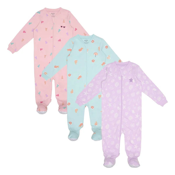 Pekkle Infant Organic Cotton Sleeper, 3-pack K4