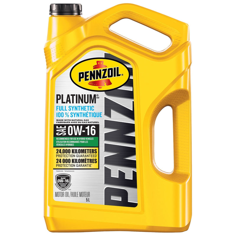 Pennzoil Platinum 0W16 Synthetic Engine Oil, 5-L V8