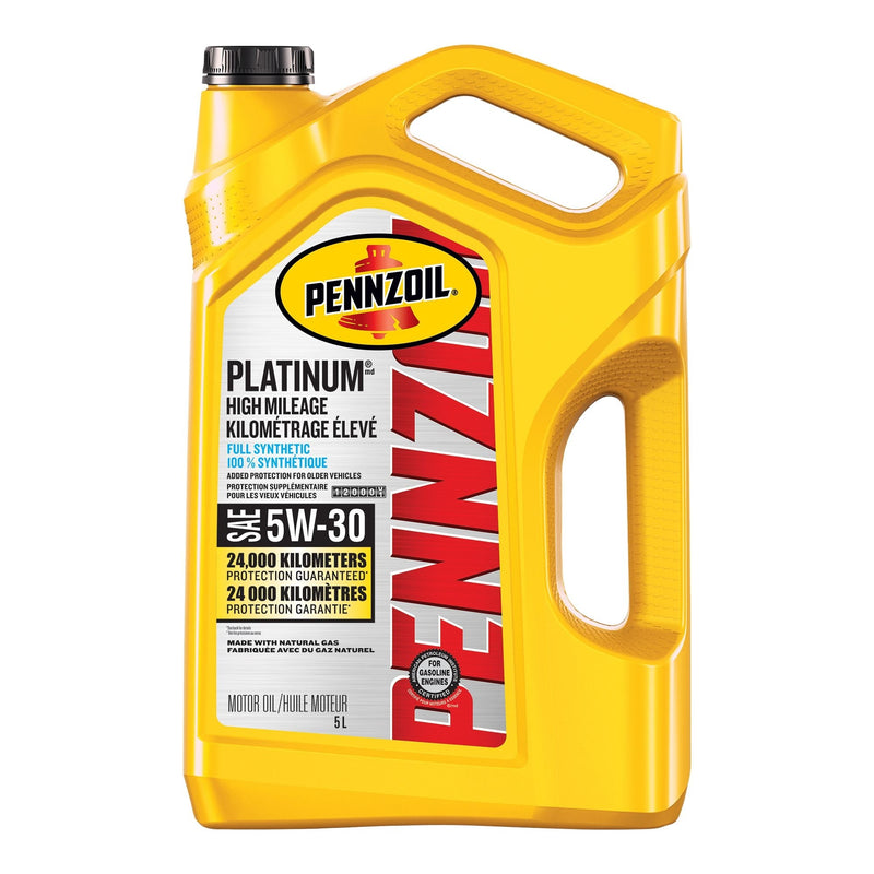 Pennzoil Platinum High Mileage 5W30 Synthetic Engine/Motor Oil, 5-L T8