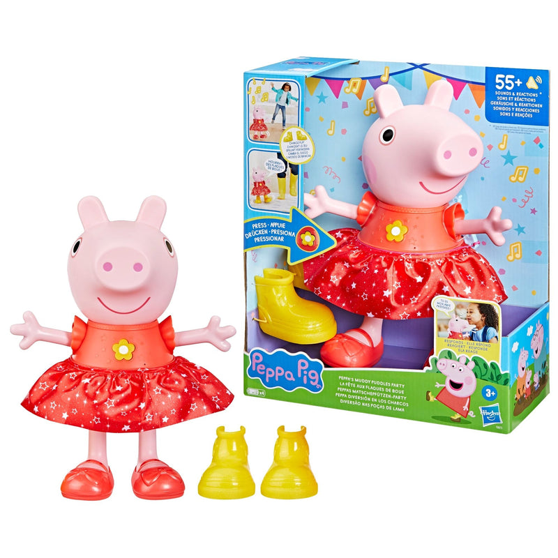 Peppa Pig Peppa’s Muddy Puddles Party Singing and Dancing Doll, French, Ages 3+ Z2