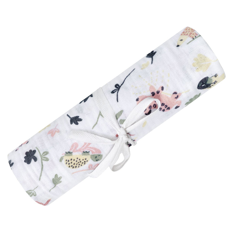 Perlimpinpin Cotton Muslin Baby Swaddle Blanket, Jungle Lotus A2