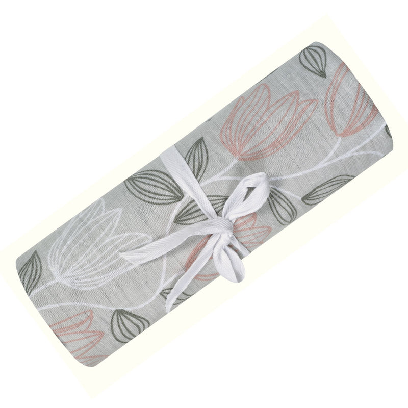 Perlimpinpin Cotton Muslin Baby Swaddle Blanket, Tulips C2