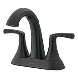 Pfister Rancho Double Handle 4-in Centreset Bathroom Sink Faucet Push & Seal Drain, WaterSense Certified, Matte Black