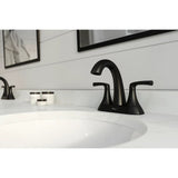 Pfister Rancho Double Handle 4-in Centreset Bathroom Sink Faucet Push & Seal Drain, WaterSense Certified, Matte Black