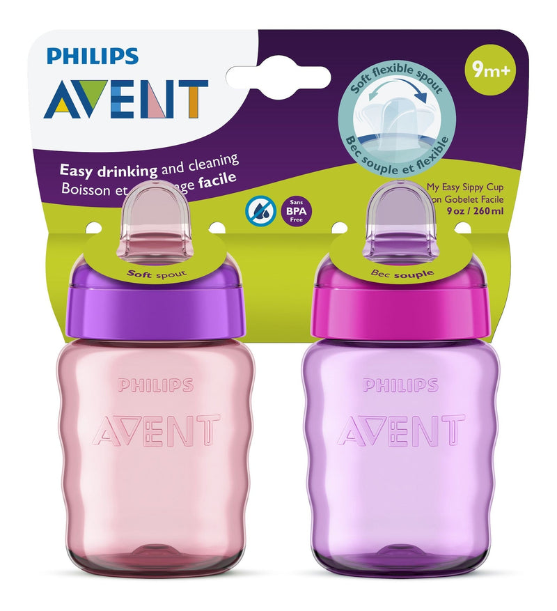 Philips Avent Soft Sippy Cup, Pink/Purple, 2-pk F9