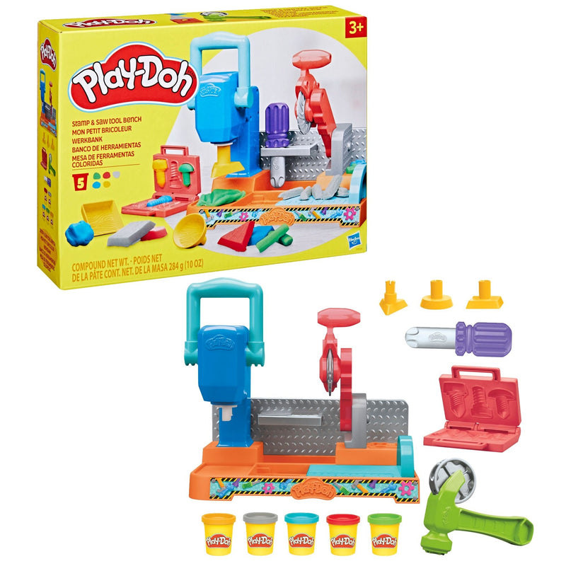 Play-Doh Stamp & Saw Tool Bench Playset, Ages 3+ K6