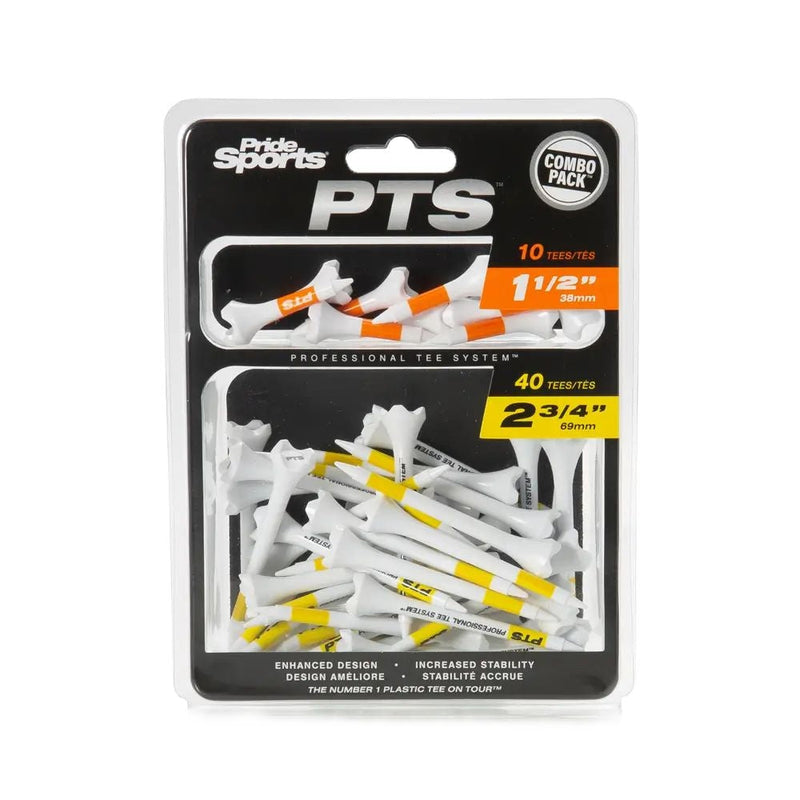 Pride Evolution Plastic Golf Tee Combo Pack, 40-pk, White B7