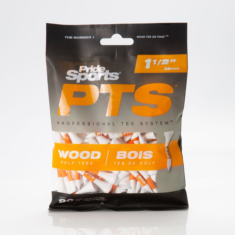 Pride Professional Tee System ProLength Plus Wood Golf Tee, 1-1/2-in, 90-pk, White S6