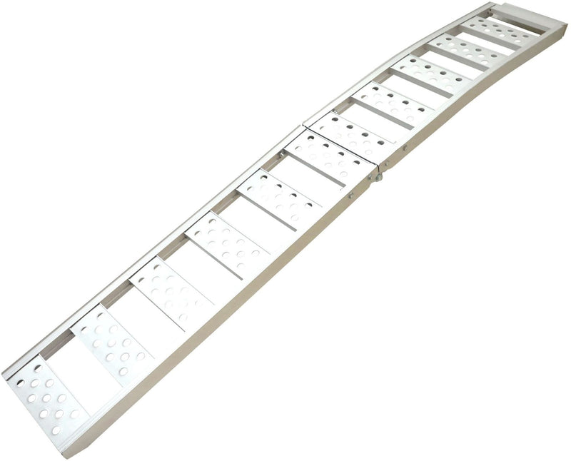 PRIME1 Aluminum Bi-Folding Arched Loading Ramp with Adjustable Straps, 85 x 12-in D9