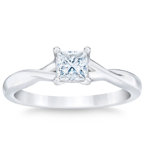 Princess Cut Diamond Solitaire Ring (0.50 ct) I6