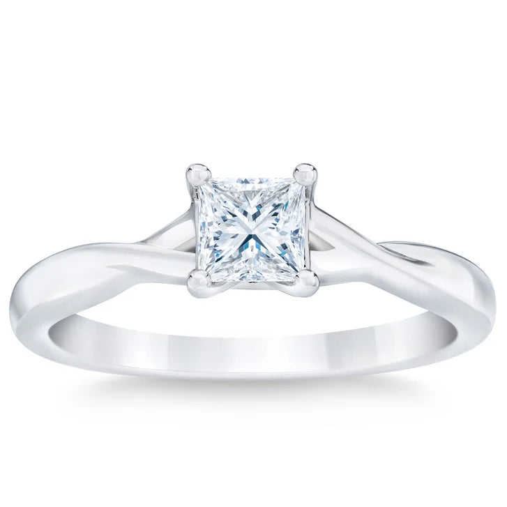 Princess Cut Diamond Solitaire Ring (0.50 ct) I6
