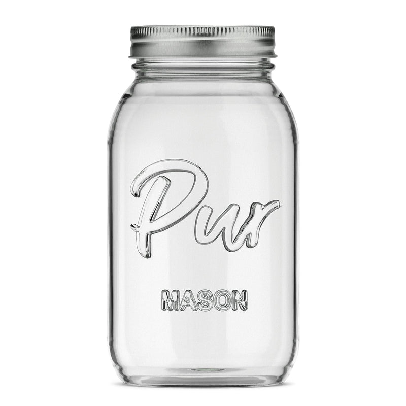 Pur Mason Regular Mouth Canning Glass Jar with Lid & Band, 32-oz/946-mL, 12-pk E6