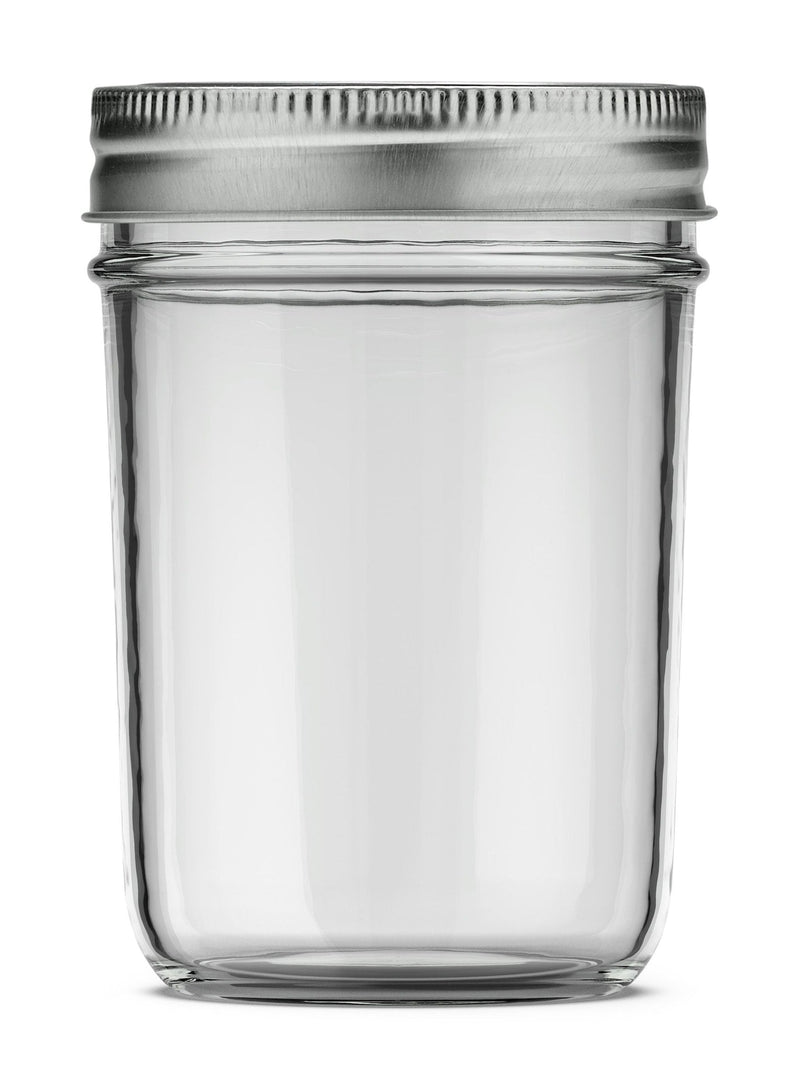 Pur Mason Smooth Design Regular Mouth Glass Jar with Lid & Band, 8-oz, 12-pk N9