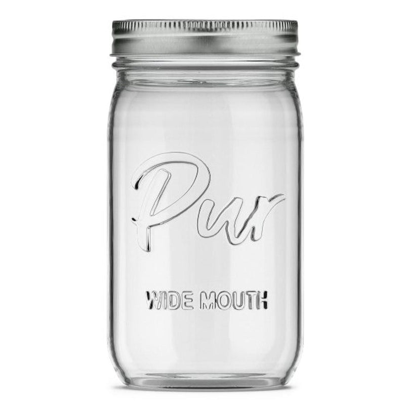 Pur Mason Wide Mouth Canning Glass Jar with Lid & Band, 32-oz/946-mL, 12-pk R6