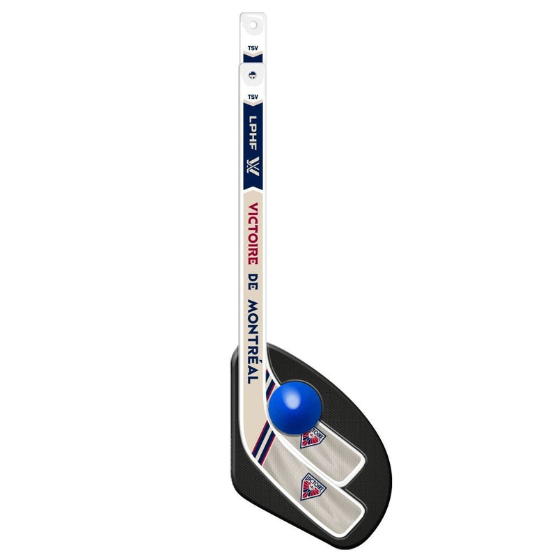 PWHL Montreal Victoire 1-on-1 Mini Hockey Sticks with Ball Set, 3-pc X6