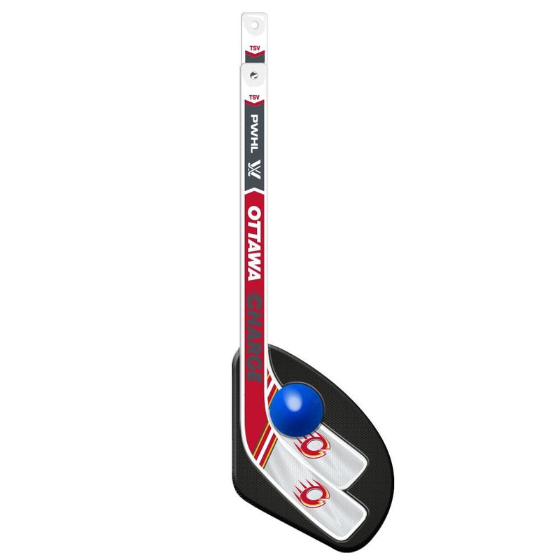 PWHL Ottawa Charge 1-on-1 Mini Hockey Sticks with Ball Set, 3-pc V8