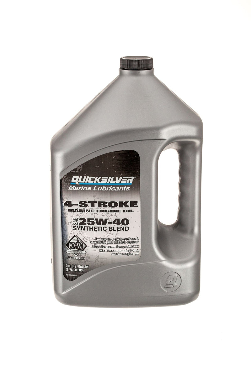 Quicksilver 4-Stroke Synthetic Blend Marine Engine Oil 25W40, 4-L R7