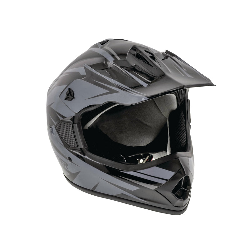 Raider GX4 Youth Dirt Bike/ATV Helmet, Grey/Black, Assorted Sizes W0