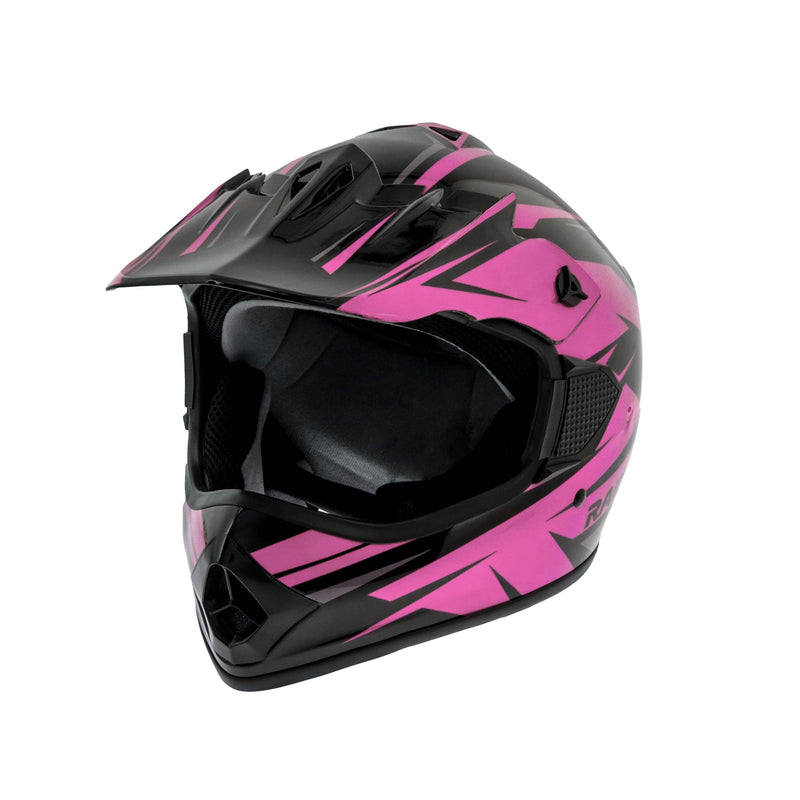 Raider GX4 Youth Dirt Bike/ATV Helmet, Pink/Black, Assorted Sizes I3