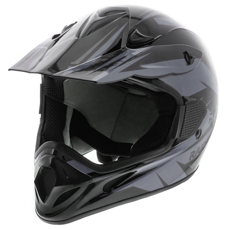 Raider RX2 ATV Helmet, Adult, Grey/Black, Assorted Sizes D5
