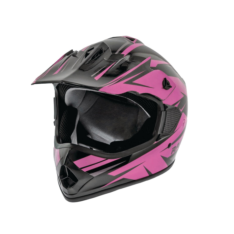 Raider RX2 ATV Helmet, Adult, Pink/Black, Assorted Sizes T2