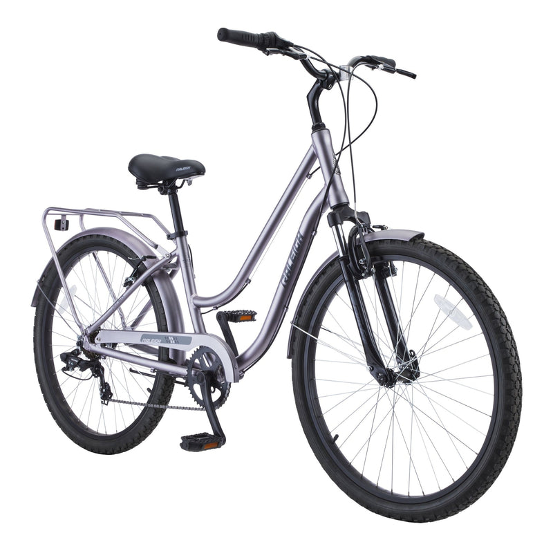 Raleigh Campus Comfort Bike, Alloy V-brakes, 26-in, Silver L7
