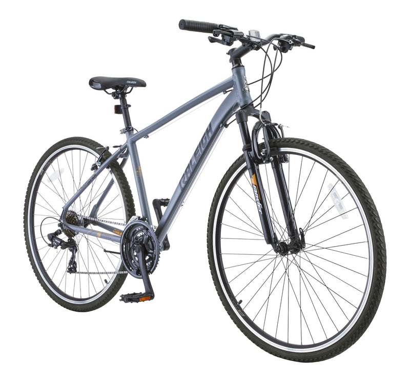 Raleigh Route Hybrid Bike with Alloy V-brakes, 700C, 21-Speed, Grey W7